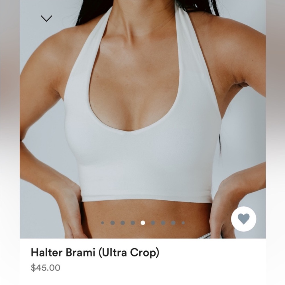 Klassy Network White Halter Brami Ultra Crop Top